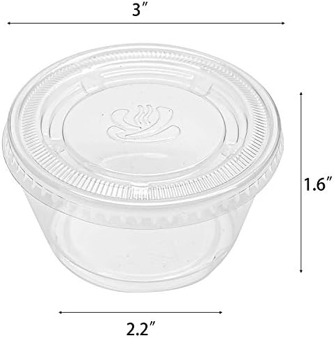 Hedume 300 Sets 4oz Portion Cups with Lids, BPA-free Clear Disposable Plastic Cups for Souffle, Jello, Meal Prep, Portion Control, Salad Dressing, Slime, Condiment Container - Image 4