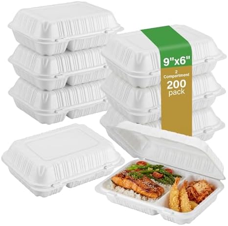 Front Lock MFPP Hinged Food Containers, Disposable Takeout Boxes by ProTakeOut