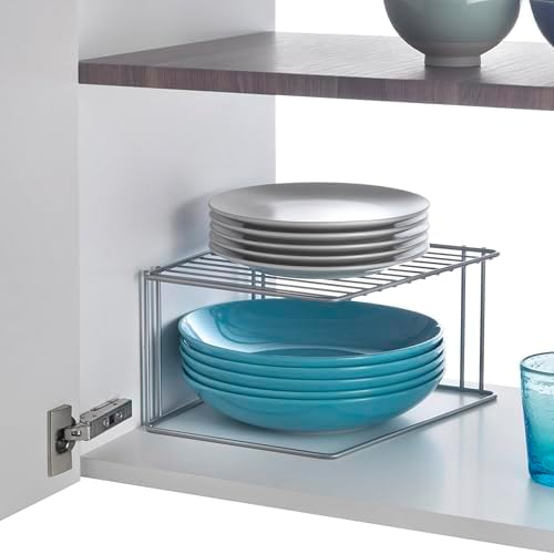 Metaltex Plate Kitchen Cupboard Organiser, Space Saver Corner Sink Dish Drying Rack with Polytherm Coating-Metallic, Silver, 25 x 25 x 15 cm, 36.40.01 - Image 5