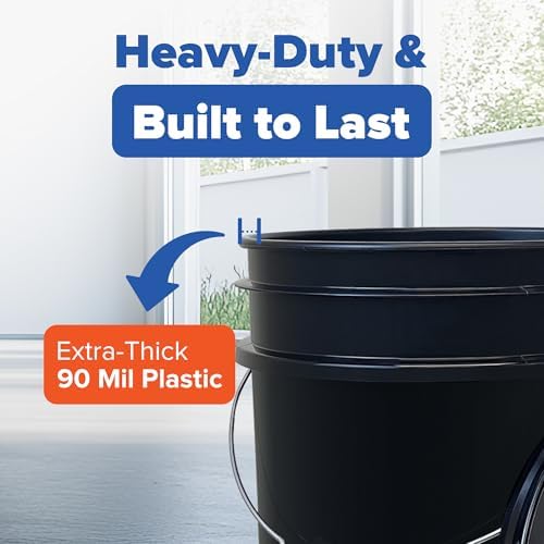 ePackageSupply 5 Gallon Bucket - Food Grade w/Lid BPA-Free, Black/Blue, 6 | Airtight Gamma Seal Screw-On Lid, Heavy-Duty 90 Mil HDPE Plastic, Food Safe and Durable Container, Bulk Storage, Made in USA - Image 6