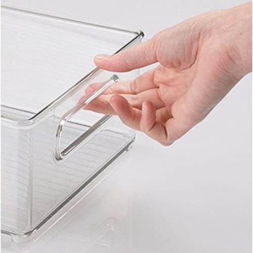 UPGRADED 4 x Clear Organizer Storage Bin with Handle Compatible with Kitchen I Best Compatible with Refrigerators, Cabinets & Food Pantry - 10" x 5" x 6" - Image 4