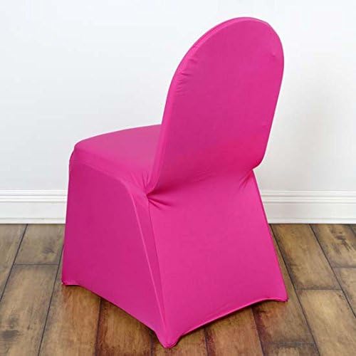 TABLECLOTHSFACTORY Fushia Spandex Chair Cover for Wedding Event Party-Pack of 5 - Image 2