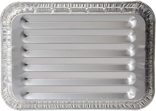 DCS Deals Pack of - Disposable Aluminum Broiler Pans – Good for BBQ, Grill Trays – Multi-Pack of Durable Aluminum Sheet Pans – Ribbed Bottom Surface - (Pack Of Mini Broiler Pan) (25) - Image 3