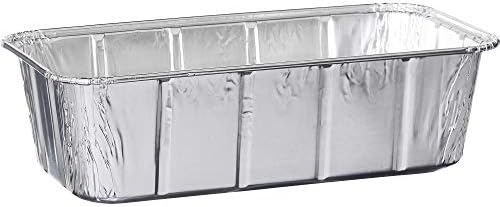 PLASTICPRO [2 Lb 50 Pack Disposable Loaf Pans Aluminum Tin Foil Meal Prep Bakeware - Cookware Perfect for Baking Cakes, Bread, Meatloaf, Lasagna 2 Pound 8.5'' X 4.5'' X 2.25'' by PLASTICPRO