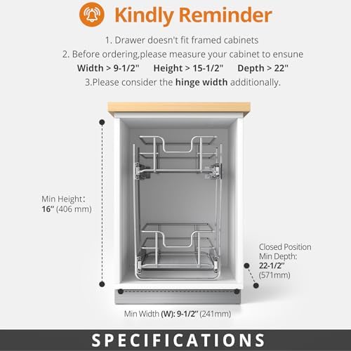 Pull Out Cabinet Organizer,9¼'' Slide Out Kitchen Organizers and Storage - Image 5