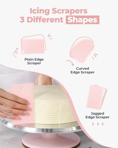Kootek 158 Aluminum Cake Decorating Kit, Baking Tools for Beginners & Pros | Complete Kit, Smooth Rotating,Cake Stand Turntable for Decorating & Display, 64 Icing Tips, 50+2 Piping Bags, Pattern Chart - Image 4