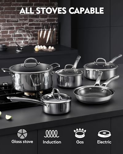 SNOWCLAD Pots and Pans Set Non Stick | Stainless Steel Kitchen Cookware - Image 6