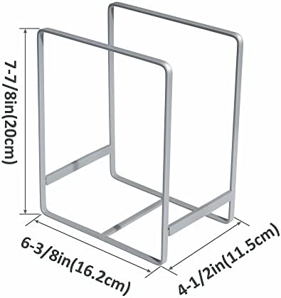 2PCS Plate Holders Organizer, Metal Dish Storage Dying Display Rack for Cabinet, Counter and Cupboard, Grey - Image 3
