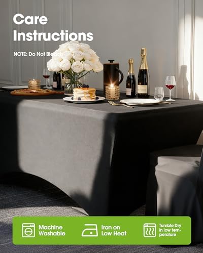 Pureegg Spandex Tablecloth 6ft 8 Pack Black - Image 4