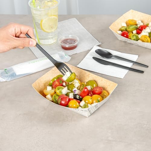 Restaurantware Paper lb Newsprint Food Tray Boat, 50 Pack - Image 5