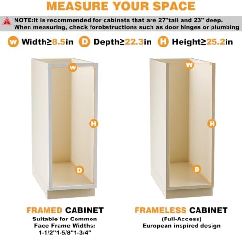 Pull Out Spice Rack Organizer for Cabinet, 6.5" W x 22.3" D x 25.2" H Multi-Use Solid Wood Slide Out Shelf for Kitchen Cabinet, Sliding Spice Rack for Cans & Jars, Pantry Organization - Image 4
