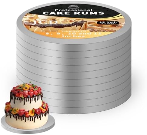 10in Silver Wraparound Cake Pastry Round Drum Board 1/2 Inch Thick, 10 Inch Diameter - Pack of 10(Sliver 10inch/10pcs) by JCD