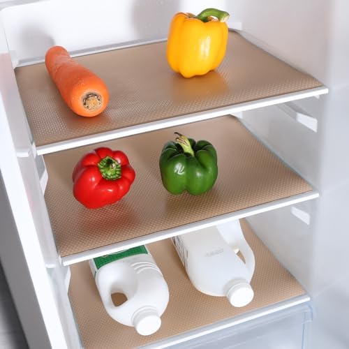 Shelf Liner Non Adhensive Drawer Cabinet Mat Beige 17.5"× 236.2" Pack of 2 - Image 2