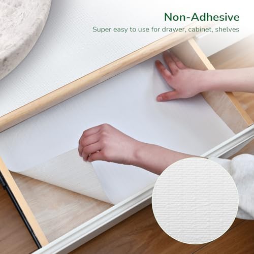 Practical White Non-Slip Shelf Liners for Kitchen Cabinets 23.6in x 20FT - Image 2