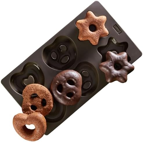 LURCH Germany Flexiform Silicone Gingerbread Pretzels, Heart & Star Mold 6.6 x 11.8 Inch - Brown by Lurch