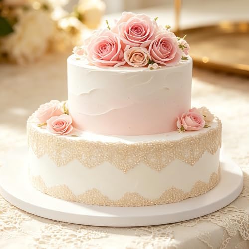 18 Inch White Cake Drum, 1/2" Thick Double Wall Corrugated Round Cake Board, Heavy Duty Greaseproof Cake Base Stand for Tiered Wedding Cakes - Image 7