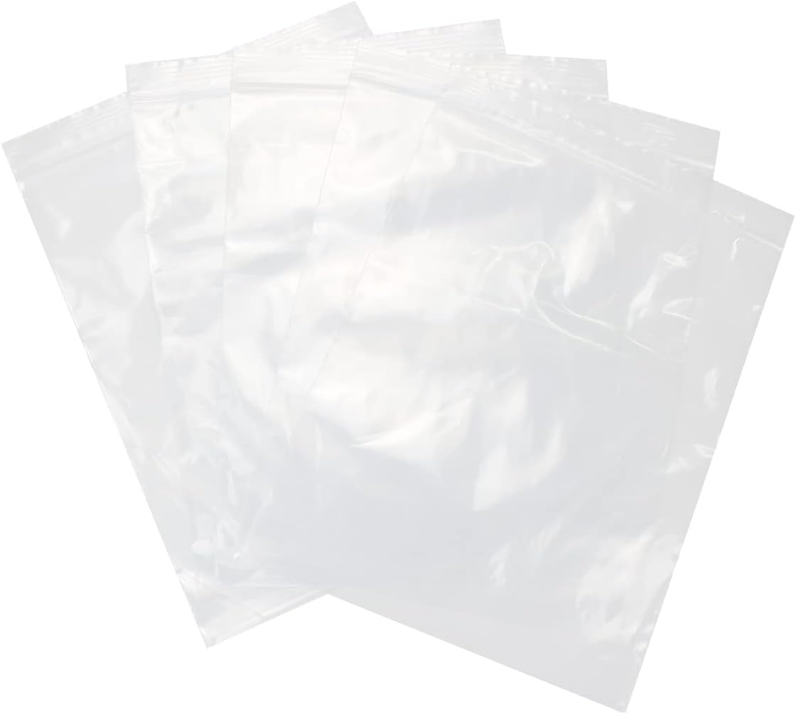 6" X 9" (100 Bags) 2 Mil Clear Reclosable Zip Plastic Poly Bags with Resealable Lock Seal Zipper