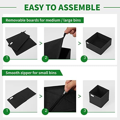 Criusia Drawer Organizer Clothes, 8 Pack Underwear Drawer Organizer, Foldable Cloth Storage Box Closet Organizers and Storage for Clothes, Socks, Scarves, Ties (Black) - Image 6