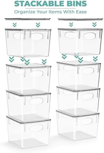 Sorbus Medium Clear Plastic Storage Bins with Lids, Clear Stackable Storage Bins, Laundry Room Organizer Bins, Office, Classroom, Playroom, Bathroom, Laundry Room Organization and Storage (4 Pack) - Image 4