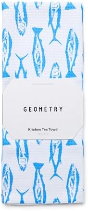 GEOMETRY Tea Towels – Spring & Summer Collection – Quick-Dry, Ultra-Absorbent, Reusable Microfiber Kitchen Towels for Drying & Cleaning - Coastal Catch - 1 Pack by GEOMETRY