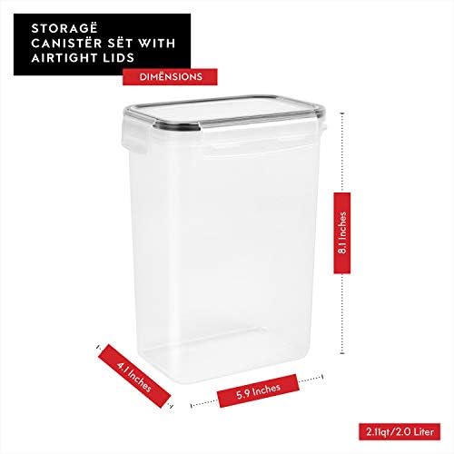 4 Pack Cereal Dispenser Airtight Food Storage Containers and Pack of 6 Plastic BPA Free Kitchen Pantry Storage Containers with Labels and Marker - Image 4