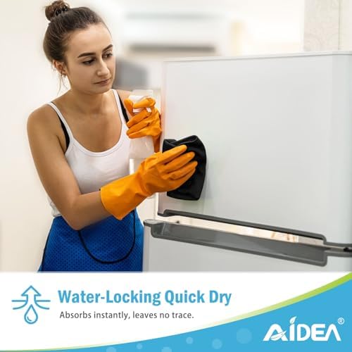 AIDEA Black Microfiber Cleaning Cloth-150PK, Cleaning Rags 12"x12" - Image 6