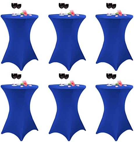 Pesonlook 6 Pack Royal Blue Cocktail Spandex Table Cover,32x43 Inch by Pesonlook