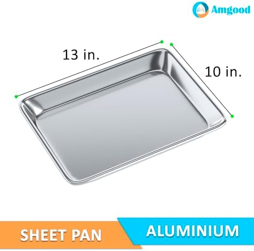 Pack of 12 | 10 in. x 13 in. Quarter Size Aluminum Bun. / Sheet Pan | Ideal for baking, roasting, cooling, prepping, or storing - a must-have in restaurants, bakeries, and busy kitchens. - Image 3