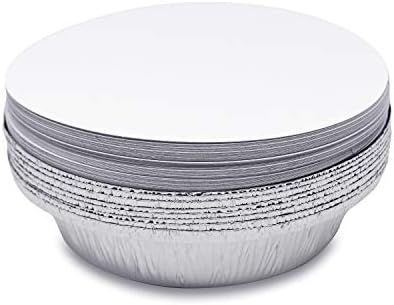 Fig & Leaf (45 Pack) Premium 9-Inch Round Foil Pans with Board Lids l Heavy Duty l Disposable Aluminum Tin for Roasting, Baking, or Cooking - Image 2