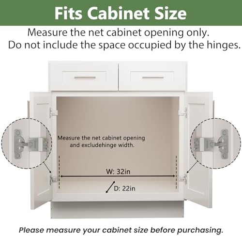 Pull Out Cabinet Organizer 31½" W x 21½" D, Heavy Duty Cabinet Pull Out Shelves, Slide Out Drawers Organization for Kitchen Cabinets Bathroom - Image 4