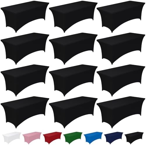 Pureegg Spandex Tablecloth 6ft 12 Pack Black by Pureegg