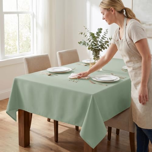 Fitable 6 Pack Sage Green Tablecloths for Rectangle Tables, 70 x 120 Inch - Image 6