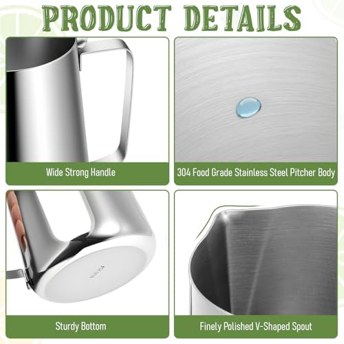 67 oz 304 Stainless Steel Pitcher with Lid - Image 3
