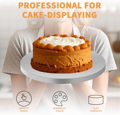 10pcs 8inch Round Cake Boards 1/2inch Thick, Pack of 10 - Sturdy Silver Cake Drums with Smooth Straight Edges, Waterproof & Oil-Proof for Baking, Cakes, Pizza, and Desserts (Sliver 8inch/10pcs) - Image 4