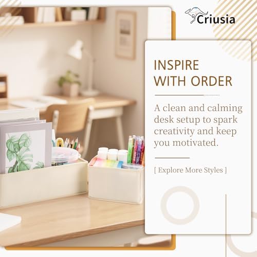 Criusia 15 Pack Drawer Organizer for Clothes, Foldable Dresser Dividers with 3 Sizes, Fabric Storage Bins – Beige - Image 3
