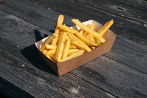 ABENA Gastro Kraft Paper Food Trays, 15.2x8.2x4.3cm, Pack of 90 Brown Paperboard Disposable Bowls for Hot Food, Suitable to be Used as Hot Dog Tray, Chips Tray & Nacho Trays - Image 2