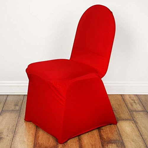 Tableclothsfactory 10PCS Red Stretchy Spandex Fitted Banquet Chair Cover Dinning Event Slipcover for Wedding Party Banquet Catering by TABLECLOTHSFACTORY