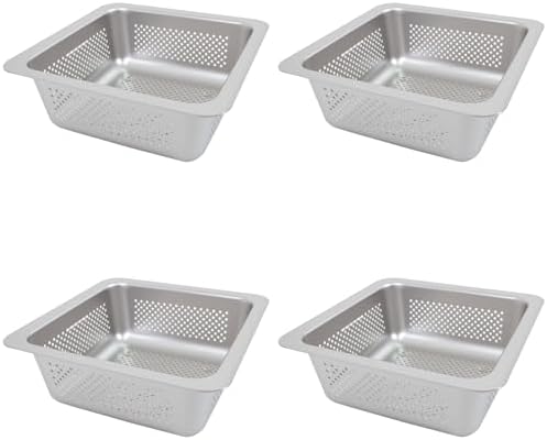 GSW Stainless Steel Floor Sink Drain Strainer Drop-in Basket 8-5/8W x 8-5/8”L x 3”H - Perfect for Restaurant, Bar, Buffet (Drop-in SS x 4) by GSW