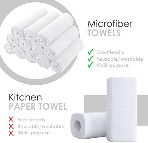 Avalon Towels Microfiber Cleaning Cloths (Value Pack of 24) - Size 12 x 12 Inches, Highly Absorbent Cleaning Rags, Lint Free, Reusable and Washable, Microfiber Towels for Cars - Image 2