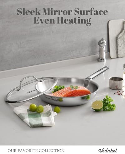 Stainless Steel Frying Pan Set with Lids 8"&10"&12",8 Inch Skillet+10&12 Inch Stainless Steel Pans with Lids,Frying Pan,Tri-Ply,PFOA&PTFE Free,Dishwasher&Oven Safe,Induction Compatible - Image 3