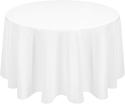 1 Pack White Round Tablecloths, Diameter of 70 inch by FXKS