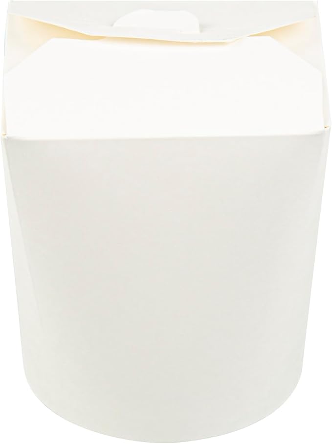 Restaurantware 32 oz Round White Paper Noodle Take Out Container, 200 Pack - Image 18