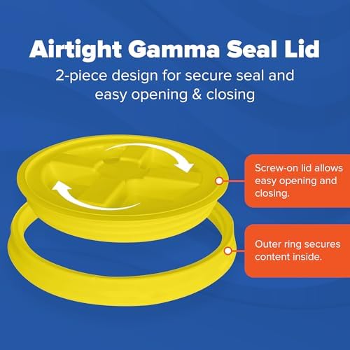 ePackageSupply 5 Gallon Bucket - Food Grade w/Lid BPA-Free, Black/Yellow, 6 | Airtight Gamma Seal Screw-On Lid, Heavy-Duty 90 Mil HDPE Plastic, Food Safe and Durable Container, Bulk Storage, Made in USA - Image 5