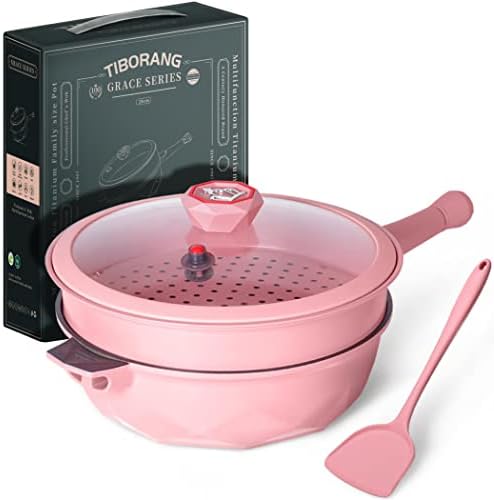 TIBORANG 11 Inch Nonstick Frying Pan with Lid,8-in-1 Multipurpose Cookware by TIBORANG