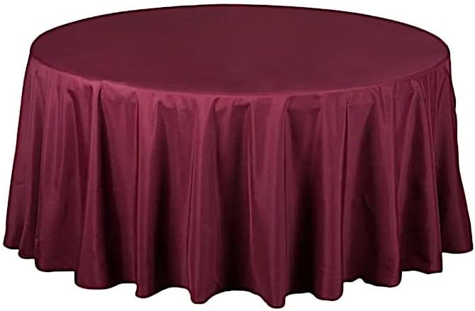 Balsa Circle 6 pcs 108 inch Burgundy Round Polyester Tablecloths Fabric Table Cover Linens for Wedding Party Banquet Reception Events Kitchen Dining by BalsaCircle