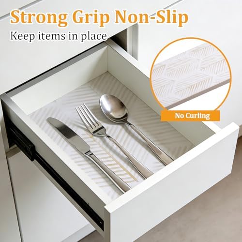 Drawer and Shelf Liner for Kitchen Cabinet, Cupboard, Desks, Pantry, Tool Box Hexagon Waterproof Non Adhesive Non-Slip Easy to Clean 16in X 360in - Image 4