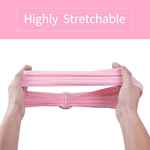 Peomeise 50pcs Pink Spandex Chair Sashes with Buckle Slider for Wedding, Party Decoration - Image 6