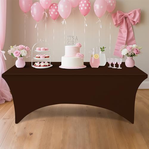 Smiry 2 Pack Spandex Table Cloth 6FT, Elastic Fitted Coffee Tablecloth - Image 6