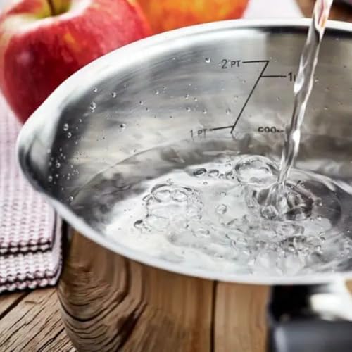 Judge Vista Draining Stainless Steel Large Saucepan with Pouring Lip 18cm 2.1L, Shatterproof Glass Strain & Pour Lid, Induction Ready, Oven Safe - Image 2
