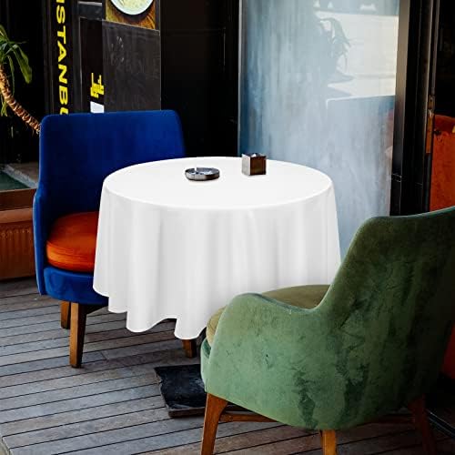 8 Pack White Round Tablecloths, Diameter of 70 inch - Image 6